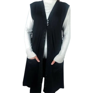 Kadın Günlük Uzun Penye Yelek