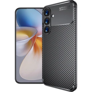 Galaxy S25 Plus Kılıf Kamera Korumalı Karbon Desenli Lux Negro Silikon - Siyah + Nano Ekran Koruyucu