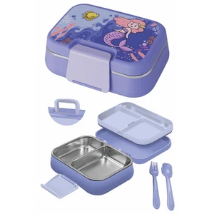 Happi Beslenme Kabı 1 Litre Paslanmaz Çelik 2 Bölmeli Sızdırmaz Yemek Saklama Kabı