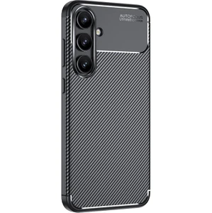 Galaxy S24 Fe Kılıf Kamera Korumalı Karbon Desenli Lux Negro Silikon - Siyah + Nano Ekran Koruyucu