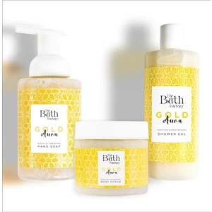 The Bath Factory Gold Aura Vücut Peelingi + Gold Aura Duş Jeli + Gold Aura Köpük Sabun