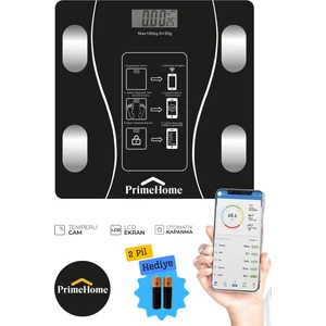 Prime Home Dijital Baskül Yağ Su Kas Vücut Kitle Endeksi Kilo Ölçer Tartı