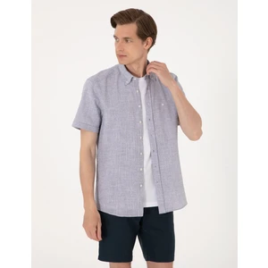 Pierre Cardin Erkek Lacivert Regular Fit Kısa Kollu Gömlek 50307073-VR033