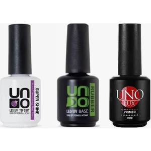 Kalıcı Oje 3'lü Set Super Shine Top Coat Rubber Base-Asitli Primer -15 ml