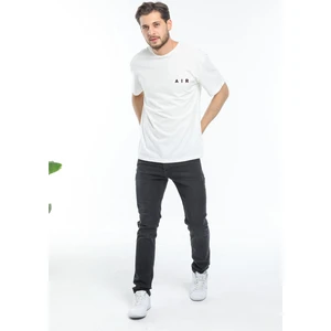 Süperlife Erkek Bisiklet Yaka Slim Fit Air Baskılı Tişort SPR21Y23