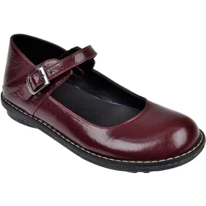 Hakiki Deri Kadın Babet PLM-34219   Bordo Rugan