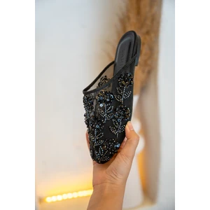 Lory Boncuk Işlemeli Fileli Kadın Terlik