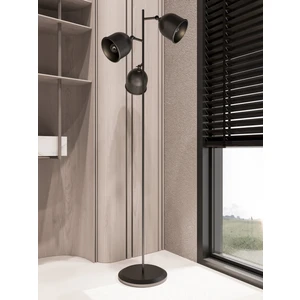Flexart Modern 3 Başlıklı Siyah Metal Lambader