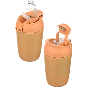 Nova Termos Kahve Bardak 350 Ml Paslanmaz Çelik Çift Bariyerli Seyahat Matarası Pipetli Mug