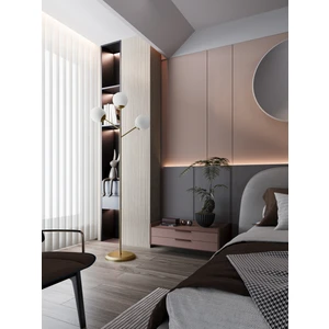 Loreva 3'lü Beyaz Cam Küre Lambader - Eskitme Metal Gövdeli Modern Yer Lambası