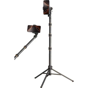 360° Ayarlanılabilir 4 Kademeli Alüminyum Telefon Tutucu Tripod Monopod Selfie Çubuğu 210 cm Çantalı