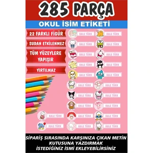 Kt Grup Okul Etiketi Kalem Defter Etiketi Tüm Sanrio Karakterleri Özel Isimli Etiket - 285 Adet