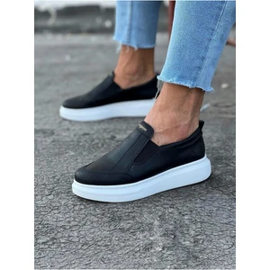 J049 Bağcıksız Lastikli Ortopedik Taban Erkek Sneaker Günlük Ayakkabı Bt Siyah