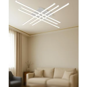 TT070-BY Tt Aydınlatma 6 Lı Çubuk Model Mat Beyaz LED Avize