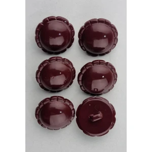 Plastik Bombeli Yuvarlak Bordo Kaban Çeket Hırka Yelek Düğmesi 6 Adet