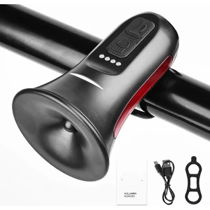 Bisiklet Elektrikli Scooter USB Şarjlı Uyarı Emniyet Halkası Su Geçirmez Işıklı Zil