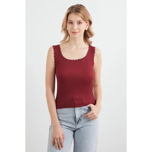 Bürümcük Kumaş Dantelli Askılı Body