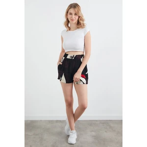 Basic Desenli Beli Lastikli Şort