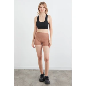 Active Yazı Baskılı Dalgıç Kumaş Biker Tayt