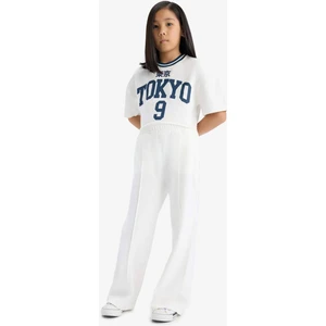 Kız Çocuk 2'li Takım Baskılı Kısa Kollu Tişört Beli Lastikli Eşofman Altı E6413A825AU