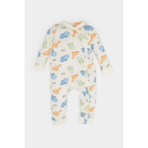 Erkek Bebek Yenidoğan Dinozor Baskılı Penye Tulum F0122A525AU