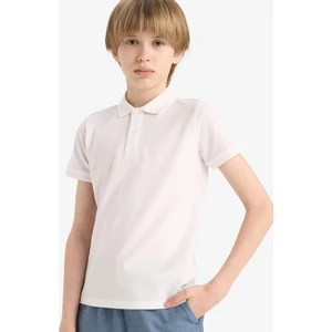 Erkek Çocuk Polo Yaka Basic Düz Pike Kısa Kollu Okul Tişörtü K1689A625AU