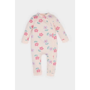 Kız Bebek Yenidoğan Çiçekli Penye Tulum E9992A525AU