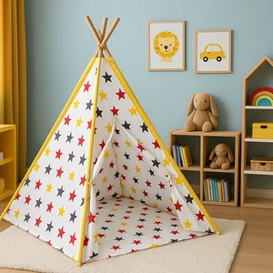 Ahşap Kızılderili Oyun Çadırı - Stars