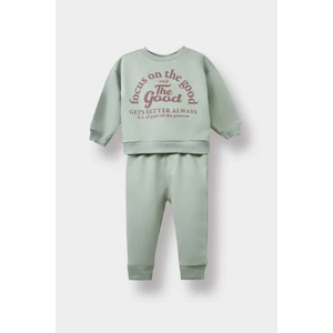 Erkek Bebek 2'li Takım Baskılı Sweatshirt Beli Lastikli Eşofman Altı E9261A525AU