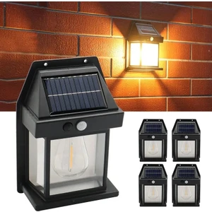 Sensörlü Kendiliğinden Yenilenebilir Güneş Enerjili Bahçe Duvar Aydınlatması IP65SU Geçirmez Lamba