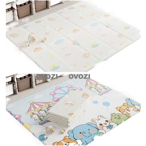 Ovozı 160×180×1.5CM Çift Taraflı Katlanabilir Bebek Emekleme Matı Oyun Paspasları ve Halıları (Yurt Dışından)