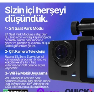 Rexıng Black box  s5 Araç içi 3 Camerali tüm araçlara uyumlu 