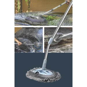 Mikrofiber Araba Yıkama Fırçası Uzun Saplı Detay Fırçası Oto Mopu- Temizlik Bezi Hediyeli