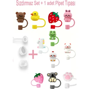 Quencher ve Yeni Nesil Pipetli Termos Uyumlu Sızdırmaz Set + 1 Adet Pipet Tıpası Pipet Koruyucu