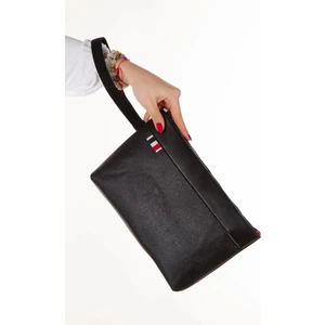 Deri El Askılı Dosya Evrak Günlük Portföy & Clutch Çanta NEW113 - Siyah