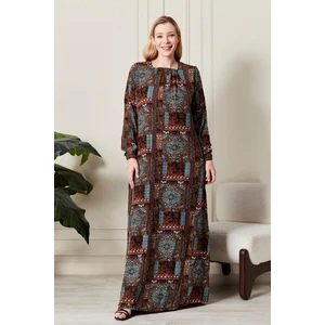 Kadın Büyük Beden Osmnalı Etnik Desen Elbise