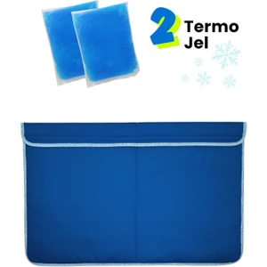 Serinletici Köpek Minderi 60×40 CM Mavi - 2 Jel Dahil Su Geçirmez ve Katlanabilir Kumaş