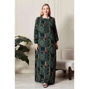 Kadın Büyük Beden Osmnalı Etnik Desen Elbise