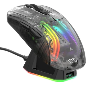 Attack Shark X2 Pro Kablosuz Şeffaf Gaming Mouse, Şarj Istasyonlu, Sessiz Bluetooth Oyuncu Mouse, 3 Modlu (Bt5.0/2.4g/kablolu) Ergonomik Rgb Mouse 4000 Dpı, Pixart PAW3212, Pc/mac