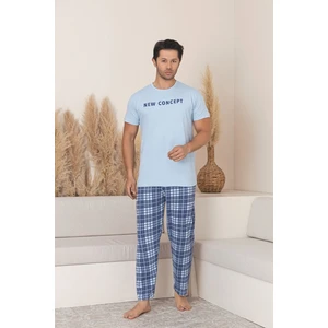 Erkek Ekose Desenli Kısa Kol Pijama Takımı