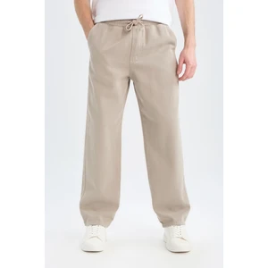 %100 Pamuk Bol Rahat Kesim Wide Leg Geniş Paça Yazlık Keten Görünümlü Pantolon D7285AX25SP