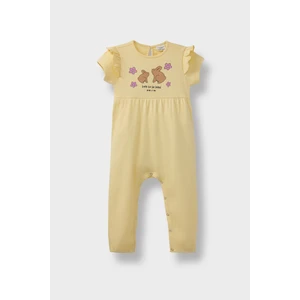 Kız Bebek Yenidoğan Baskılı Fitilli Kaşkorse Kısa Kollu Tulum E7950A525SM