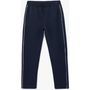 Pamuklu Cepli Çizgi Detaylı Beli Bağcıklı Eşofman Altı