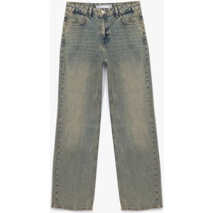 Pamuklu Düz Kesim Düz Paça Jean Pantolon - Straight Jeans