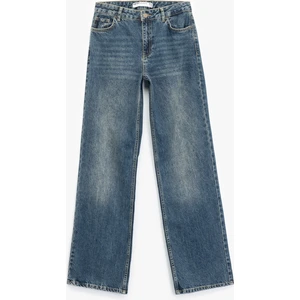 Pamuklu Düz Kesim Düz Paça Jean Pantolon - Straight Jeans