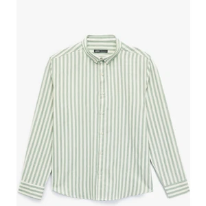 Regular Fit Düğmeli Klasik Yaka Uzun Kollu Gömlek