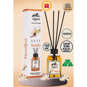 Vanilya Oda Kokusu Kalıcı Etki 110 ml Şık Siyah Çubuklu Oda Parfümü