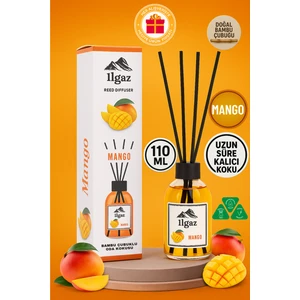 Reed Dıffuser 110 ml Mango Oda Kokusu Tropikal Oda Parfümü Bambu Çubuklu Oda Kokusu