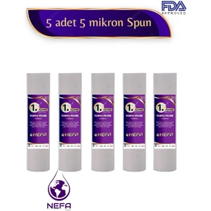 Su Arıtma 10'' 5 Micron 1. Aşama Spun Filtre (5 Adet)
