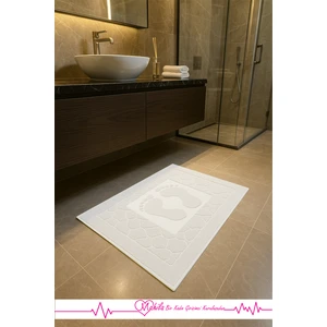 Pamuklu 50X70CM Ayak Desenli, Lavabo Havlusu, Ayak Havlusu, Ayak Paspası